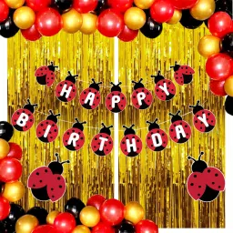 New Red Black Gold Balloons Combo Kit Of 65 Pcs-88