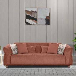casacraft from pepperfry Newport Fabric 3 Seater Sofa in Rust Colour-picture-29