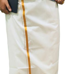DeX Co. Festival Collection ( 2.00 Meters | Gold Jari ) Self Design Men Dhoti-image-52