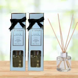 Sim & Ross | Peony & Blush Suede Reed Diffuser Set | Includes 5 Wooden Reed Sticks | 50Ml Toxin Free & Calming Effect, Room Freshener for Home, Bedroom, Bathroom Diffuser-32