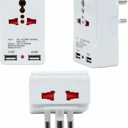 Zoomstore 2 WAY + 2 USB ADAPTER Universal Travel Adapter USB Adapter image 3