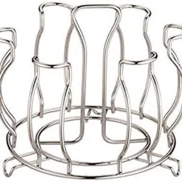 Lotus Shape 6 Glass Holder Stainless Steel Glass Stand Glass Holder Utility Rack Stainless Steel Glass Holder-image-33