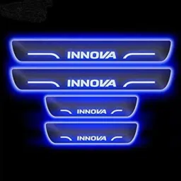 Mirror Finish Car Door Foot Step LED Sill Plate for INNOVA (Set of 4, Blue) Door Sill Plate-28