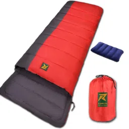 Camplite Indoor & Outdoor Temp 8°C to 20°C, 1.1Kg (Grey & Red) Sleeping Bag-image-6