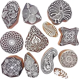 Wooden Art Craft Textile Fabric Printing DIY Scrapbooking Deep Carved Printing Blocks-image-1