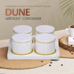 SELVEL Dune Airtight Dry Fruit Container Tray Set - 4 Pieces (450ml) - Container Serving Set-image-5