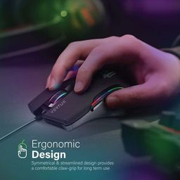 Vertux Assaulter Gaming Mouse | Up to 10000 DPI Optical Sensor Lights | Wired Optical Gaming Mouse | Ultra-Fast 10 Million Clicks | Lightweight RGB Gaming Mouse - Black image 2