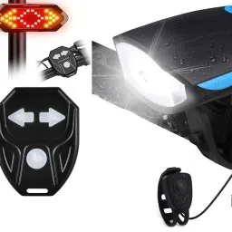 Bicycle Wireless Indicator LED Light With Cycle Light Horn Set LED Front Rear Light Combo-2