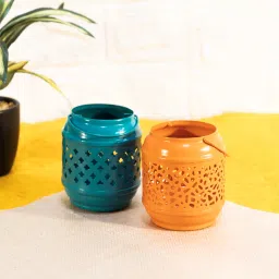 Ekhasa Metal Tealight Candle Holders for Home Décor Multicolor Iron Table Lantern-picture-9