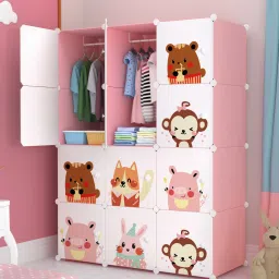 12-Door 12-Shelf Plastic kids Collapsible Cupboard PC Collapsible Wardrobe-10