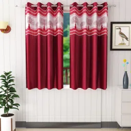 152 cm (5 ft) Polyester Semi Transparent Window Curtain (Pack Of 2)-image-2