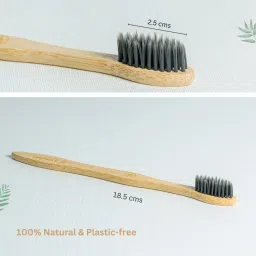 etszaz Organic Bamboo Toothbrush l Charcoal Activated Soft Bristles Extra Soft Toothbrush image 2