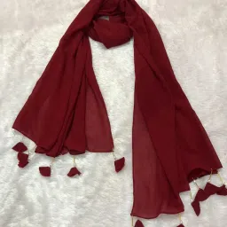 Self Design Georgette Women Maroon Stole-image-26