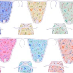 BULI-WEAR New Born Washable Reusable Hosiery Cotton Diapers (Multicolor)Pack of6-21