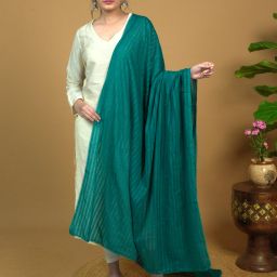 Pure Cotton Striped Green Women Dupatta-image-30