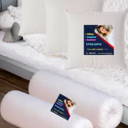 3 Cushion And 2 Bolster Microfibre Abstract Bolster Pack of 5-image-40