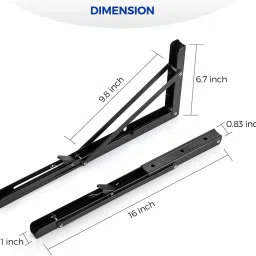 granthi enterprise Folding Shelf Brackets,Heavy Duty Metal Collapsible Shelf Bracket for Desk,Table 40.82CM Shelf Bracket image 3