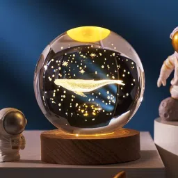 Crystal Ball Night Light Projection Lamp Planet Model 3D Crystal Ball Table Lamp-10