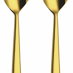 Lotus Plain Gold PVD Coating Serving Spoon Stainless Steel Cutlery Set-image-64