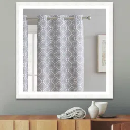 Glass Square Wall Mirror in White colour by Elegant Arts And Frames-picture-48
