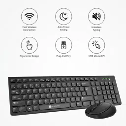 Portronics Key7 Combo Keyboard Mouse Combo Set with 2.4Ghz, 1200 DPI Wireless Standard Laptop Keyboard Compatible with Desktop, Laptop, Mac Key7 Combo image 5