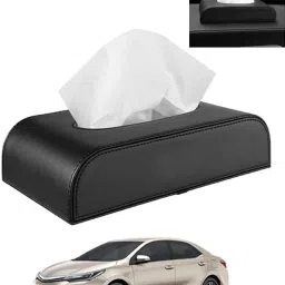 Black Tissue Holder Leatherite/Include Tissue/Save Space For Home/Car/Office-10 Vehicle Tissue Dispenser-picture-21