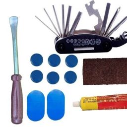Cycle Repair Tool Kits - 16 in 1 Multifunction Mechanic Tools Set 13pcs Bicycle Brake Disk-image-0