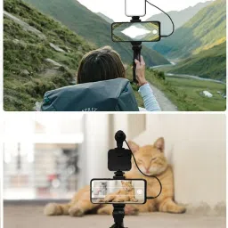 DHAN GRD AY49 Vlogging Kit Making (Mic, Selfie Light, Tripod Stand, Mobile Holder, Mount) Monopod, Monopod Kit, Tripod, Tripod Kit image 3