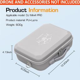 Zeitel® Carrying Case for DJI Mini 4 Pro, Mini 4 Pro RC 2 Case Storage Case for DJI Mini 4 Pro Accessories with Shoulder Strap Portable Travel Case for DJI Mini 4 Pro and DJI RC 2 Controller Only Case image 3