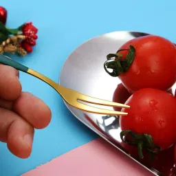 lucacci Tasting Appetizer Fork for Cake Dessert Salad Mooncake Mini Stainless Steel Fruit Fork Set image 2
