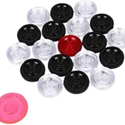 high quality acrylic Transparent carrom coin with stiker and powder| 6mm Carrom Pawns-23