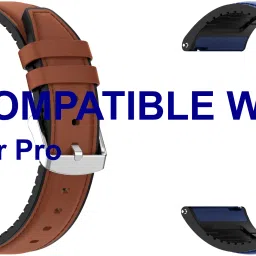 ACM WSM33U22BRBL2830 Pack of 2 Watch Strap Leather Silicone 22mm for Mobwear Pro Smartwatch (Brown/Blue) Smart Watch Strap-image-22