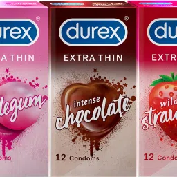 Extra Thin Intense Strawberry Bubblegum And Chocolate Flavoured Combo Condom-23