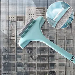 2 in 1 Mesh Cleaning Brush Wiper with Extended Handle Sponge Wet and Dry Brush-17