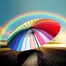 moonza Rainbow Multi-Color Rainbow Umbrella for Girls | Rainbow Umbrella for Men | Rainbow Umbrella Big Size Umbrella image 3