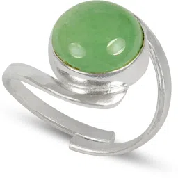 REIKI CRYSTAL PRODUCTS Natural Green Jade : Adjustable Semiprecious Crystal Stone Ring/Anguthi Jade Lumineux Uno ring-image-33