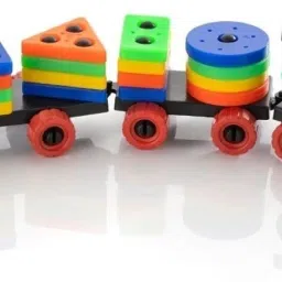 Plastic Train Toddler Toys, 4 Shape Sorter and Stacking Educational-image-0