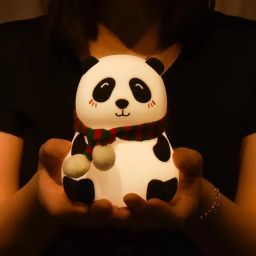 Cute Panda Silicon Night Light Lamp with Gesture Control Sensor-34