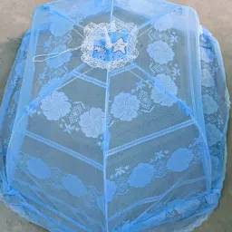 HDPE - High Density Poly Ethylene Kids Washable Baby Umbrella Style Mosquito net for 0 to 1 years baby (Blue) Mosquito Net-16