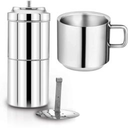 Traditional South Indian Filter Coffee Maker, 100ml Size 0 with Double wall cup Personal Coffee Maker-image-64