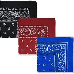 Bismaadh Paisley Print Cotton Bandana Fashion Soft Stretch Head Wrap Headband Hair Band for Men & Women ["Black","Maroon","Royal Blue"] Handkerchief-image-35