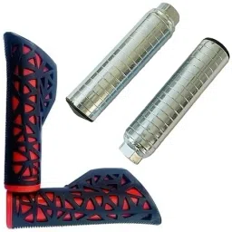 Red Back Cycle Handle Grip 125mm length with Silver Foot Rest for 24-29 Inch Bicycle Handle Grip-35