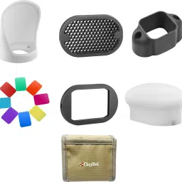 DIGITEK Professional Flash Accessories Kit Universally Compatible | New Labeled Flash Diffuser | Bounce | Grid| Gel | Grip & Sphere. (DFB 001) Flash-5