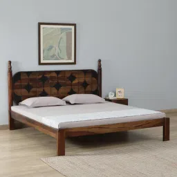 mudramark from pepperfry Tenaya Sheesham King Size Bed In Scratch Resistant Provincial Teak Finish-picture-4