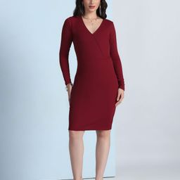 selvia Women Bodycon Maroon Above Knee/Mid Thigh Length Dress-picture-36