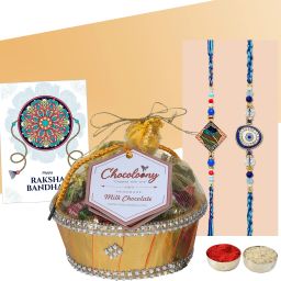 Rakhi Hamper 20pcs Chocolate Basket | Raksha Bandhan Chocolate Gift for Brother Paper Gift Box-image-58