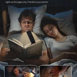 one fire LED Book Reading Light 3 Eye-Protection Color & 5 Brightness Adjustable Portable Study Lamp image 5