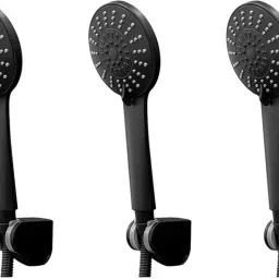 Parryware hand shower 3 - Modes, Bathroom clean black with Hose & clutch set of 3 pic 090 shower-picture-30