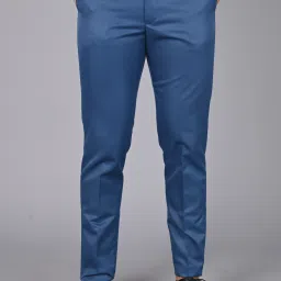 Men Regular Fit Blue Viscose Rayon Trousers-image-79