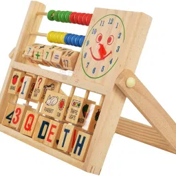kishore collection Wooden Calculation Shelf+Abacus Frame(Combo)Stacking Counting learning for kids image 2